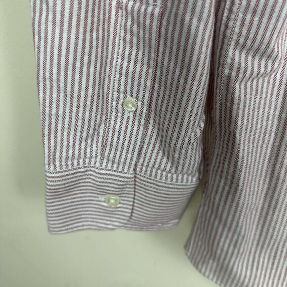 Oconnells Red Striped Vintage Single Needle Button Up Shirt EUC Men’s 18 - Picture 5 of 8